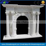 Beautiful White Natural Marble Stone Fireplace thumbnail-1