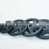 5 Holes Black Rubber Coated Olympic weight Plate TZ-8009