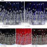 High Quality Royal Blue African Velvet Lace Fabric Handcut Velvet Lace VB008-1 Navy Blue thumbnail-2