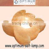 HIMALAYAN SALT CANDLE HOLDERS - TREE LEAF SHAPE