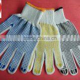 Reinforced Palm Global Cotton Pvc Dots Safety Working Gloves With Different Colors thumbnail-1