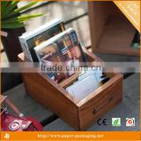 High Quality 3 Dividers Antique Color Wooden Display Box