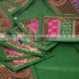 Indian Silk Table Runner With 6 Place Mats & 6 Coaster in Green Color Size 16*62 thumbnail-2