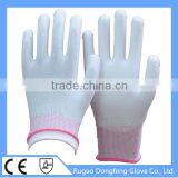 High Quality 15 Gauge Seamless Kniting PU Polyester Glove