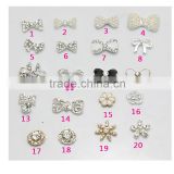 3D Nail Art DIY Decoration Black & White Color Bow Flower &Snowflake Pattern Nail Rhinestone Stickers For Manicure Tools