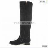 OLZ31 2015 New Supplied Round Toe Boots Winter Flat Platform Shoes Fashion Winter Knee High Flat Boots thumbnail-4