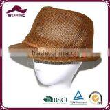 Hot Selling 100% Polyester Weaving Fabric Fedora Hat thumbnail-4