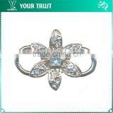 1.5MM 3MM Clear Cystal Rhinestone Flower Connector Rhodium Metal Belt Buckles thumbnail-1