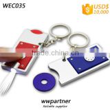 Shopping Cart Coin Key Chain with Led Light,Supermarket Cart Coin Token with LED Keychain