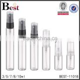 3/5/7/8/10ml black painting top cap sprayer glass tube bottle packaging high quality