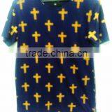 100% ORGANIC COTTON MENS T-SHIRT WITH CROSS PRINT