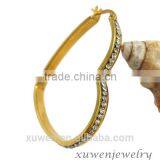 Heart Shape IPG Crystal Bulk Stainless Steel Hoop Earrings