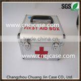 China Factory Price Carrying Medical Paramedic Doctors Silver Aluminum First Aid Kit Box With Blue Dividers thumbnail-3
