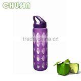 Beautiful Glass Water Bottle for Kinds of Use With Heat-resistant Silicone Sleeve thumbnail-1
