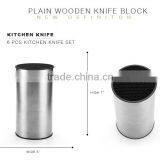 6pcs Kitchen Knife Set Silicone Soft Touch Handle Kitchen Knife Set With S.s Utility Knife Block Block Knife Set thumbnail-3