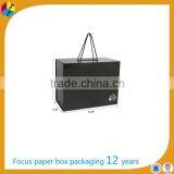 Black Foldable Cardboard Box With Rope Handle thumbnail-1