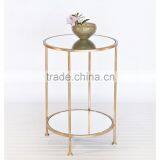 Factory Hot Sale Living Room Decorative Small Round Gold Side Table