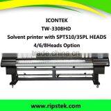 ICONTEK TW-3308HD large Inkjet solvent printer with SPT510/35PL head