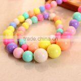 Multicolor DIY Children Acrylic Plastic Round Bead Necklace Bracelet Jewelry Set