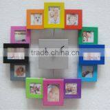 Colorful 12 Photo Frame Wall Clock