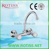 Hot Selling RTS 8839-5 Double Handle Mural Sink Mixer thumbnail-1