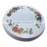 Custom Logo Beautiful Metal Tin Plate Round Sugar Tin Tray thumbnail-1