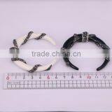 White / Black Resin Gem Pendant, Pave Crystal Twine Around Resin Horn Druzy Pendant thumbnail-6