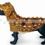 high quality plush brown crocodile pet coat dog clothes plush crocodile pet cosplay costume cat coat plush animal pet costume