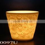 Ceramic Flower Candle Holder - 40097U thumbnail-1