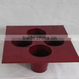 red color and modern four metal flower pot