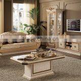 Italian Solid Wood 24K Gold Plated Sectional Upholstery Sofa With Matching End Table And TV Cabinet(MOQ=1 SET) thumbnail-2
