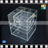 Customized Clear Round Handle Lucite Desktop Acrylic Cosmetics Makeup Organizer With 5 Drawers thumbnail-3
