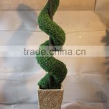 Beautiful artificial boxwood plant with plastic pot
