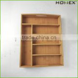 Bamboo cutlery box with handle cutlery tray Homex BSCI/Factory