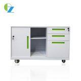 Sliding Door 3 Drawers Steel Mobile Caddy, Storage Office Mobile Cabinet, Small Pedestal Filing Cabinet thumbnail-2