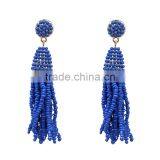 Bohemian Jewelry Small Beads Long Tassel Charms Earrings for Women thumbnail-5