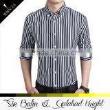 OEM Custom Wholesale Fitness Slim Fit Rayon Polyester Cotton Stripe Shirt Designs for Men thumbnail-1