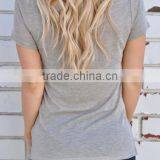 Zm35713a 2017 Summer Short Sleeve v Neck t- Shirts for Women thumbnail-3