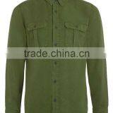 Man Green Pocket Shirt Long Sleeve Flannel Shirt thumbnail-4