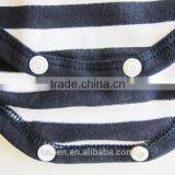 Navy Style Baby Bodysuit With Black and White Stripe Kids Clothes Summer Toddler Short Sleeves Romper thumbnail-4