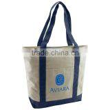 Boat Tote Bag - Made From 12 Oz. 100% Biodegradable Cotton and Comes With a Front Pocket, Zipper Closure and Your Logo. thumbnail-3