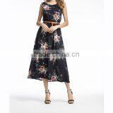 Polyester One-piece Dress Big Pendulum Type & Different Size for Choice & Belt & Mid-calf Printed 86276 thumbnail-4