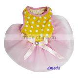 Easter Yellow Polka Dots Light Pink Tutu Pets Small Dogs Clothes Party Dress XS-L thumbnail-1
