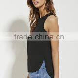 2016 High Quality Plain Dyed Cotton Fashionable Summer Sleeveless Smart Casual Blouse thumbnail-4