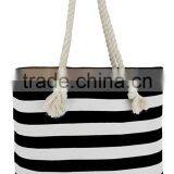 Pattern Stripes Woven Synthetic Straw Tote Womens Shoulder Handbag thumbnail-2