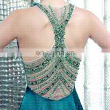 2017 Elegant Crystal Beaded Shealth Mermaid Emerald Green Evening Gown thumbnail-5