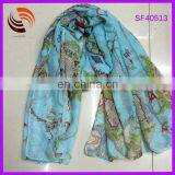 Chic flower wholesale polyester scarf