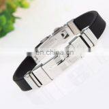 Fashion Silicone Stainless Steel Cross Bracelet for Man Custom thumbnail-6