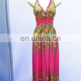 Cross Bust Halter Top Maxi Dress in Summer Flower thumbnail-1