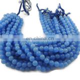 Blue chalcedony 10 mm round beads/2015 Wholesale gemstone round beads/Natural gemstone beads/Round beads/Indian gemstone factory